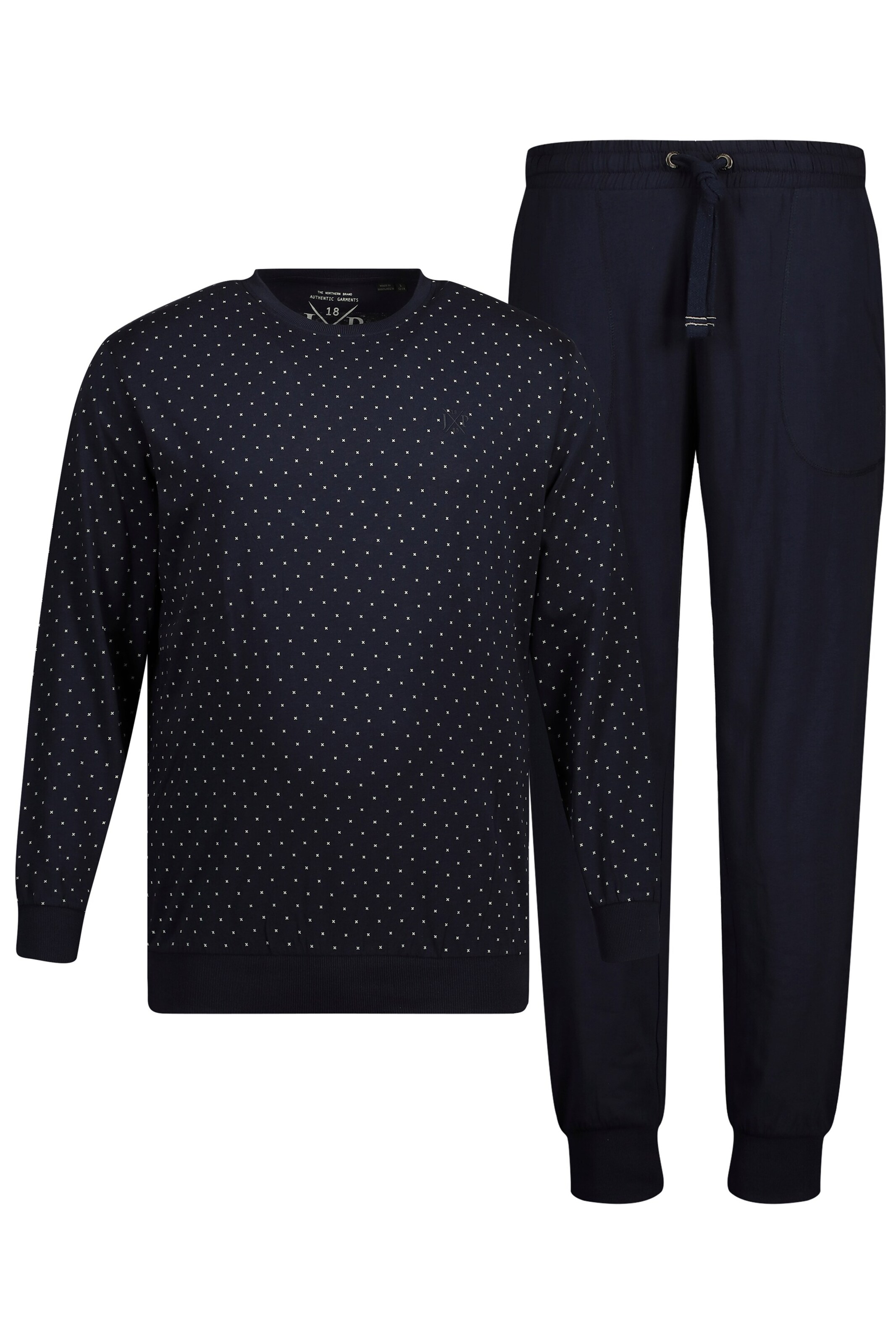 JP1880 Pyjama lang in Blauw: voorkant