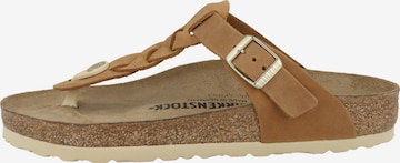 BIRKENSTOCK Žabky 'Gizeh' – hnědá: přední strana
