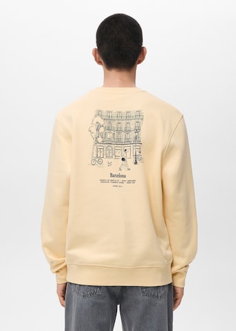 MANGO MAN Sweatshirt 'Bcn' in Yellow