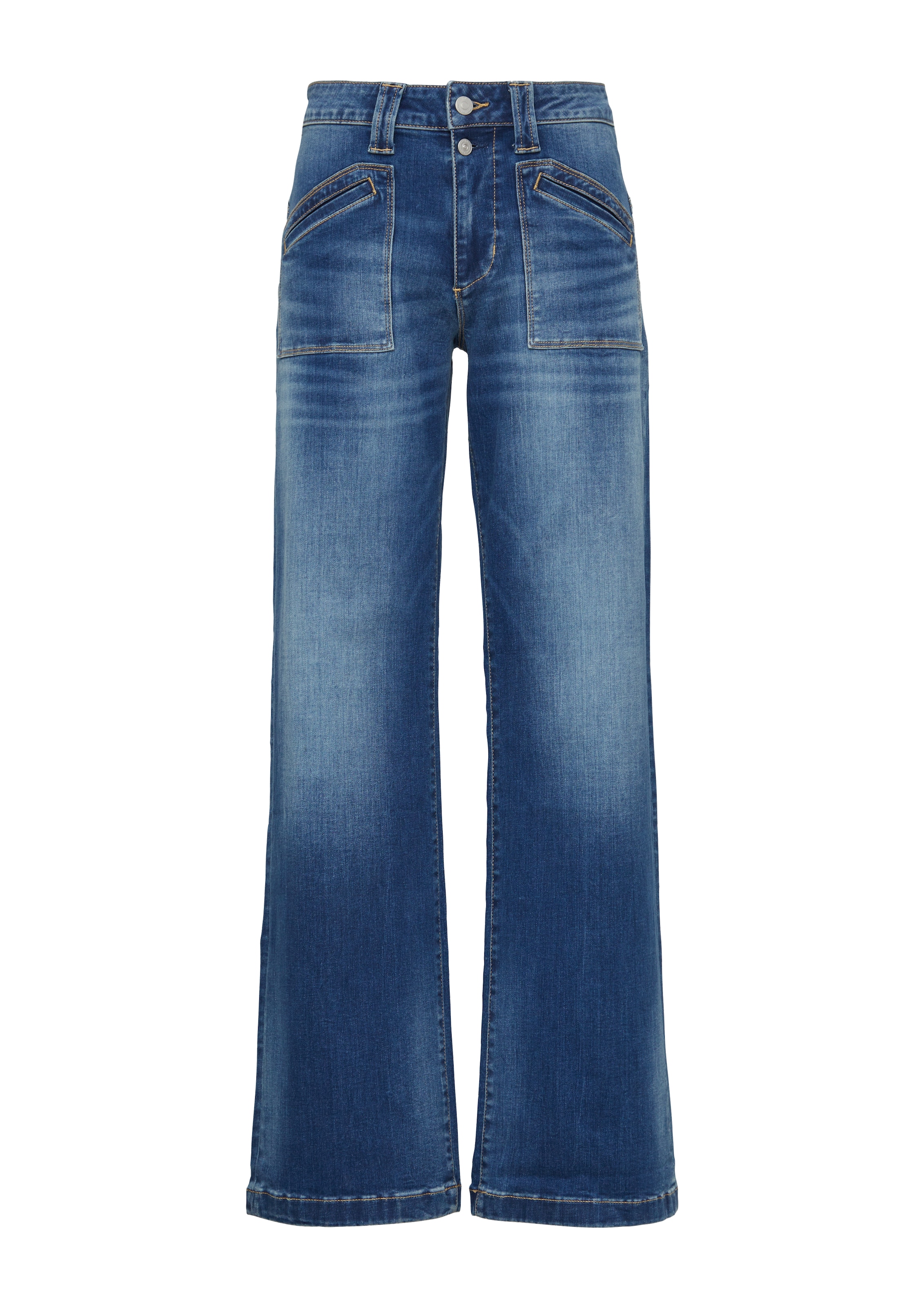 QS Wide leg Jeans 'Reena' in Blauw: voorkant