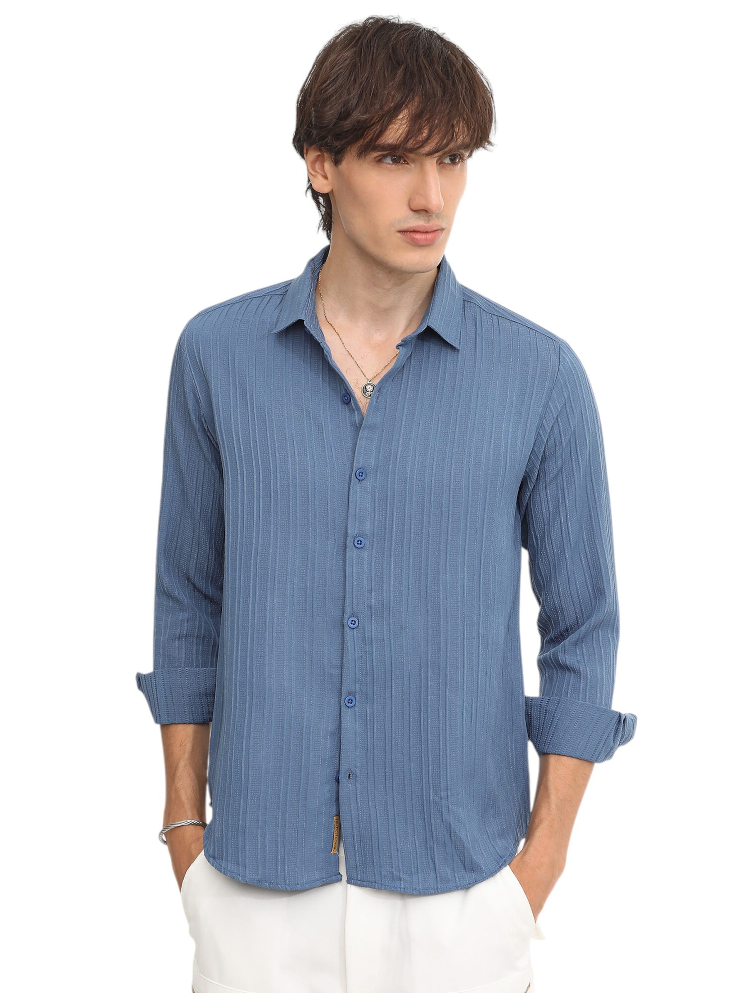 Campus Sutra Regular fit Button Up Shirt 'Thelma' in Blue: front