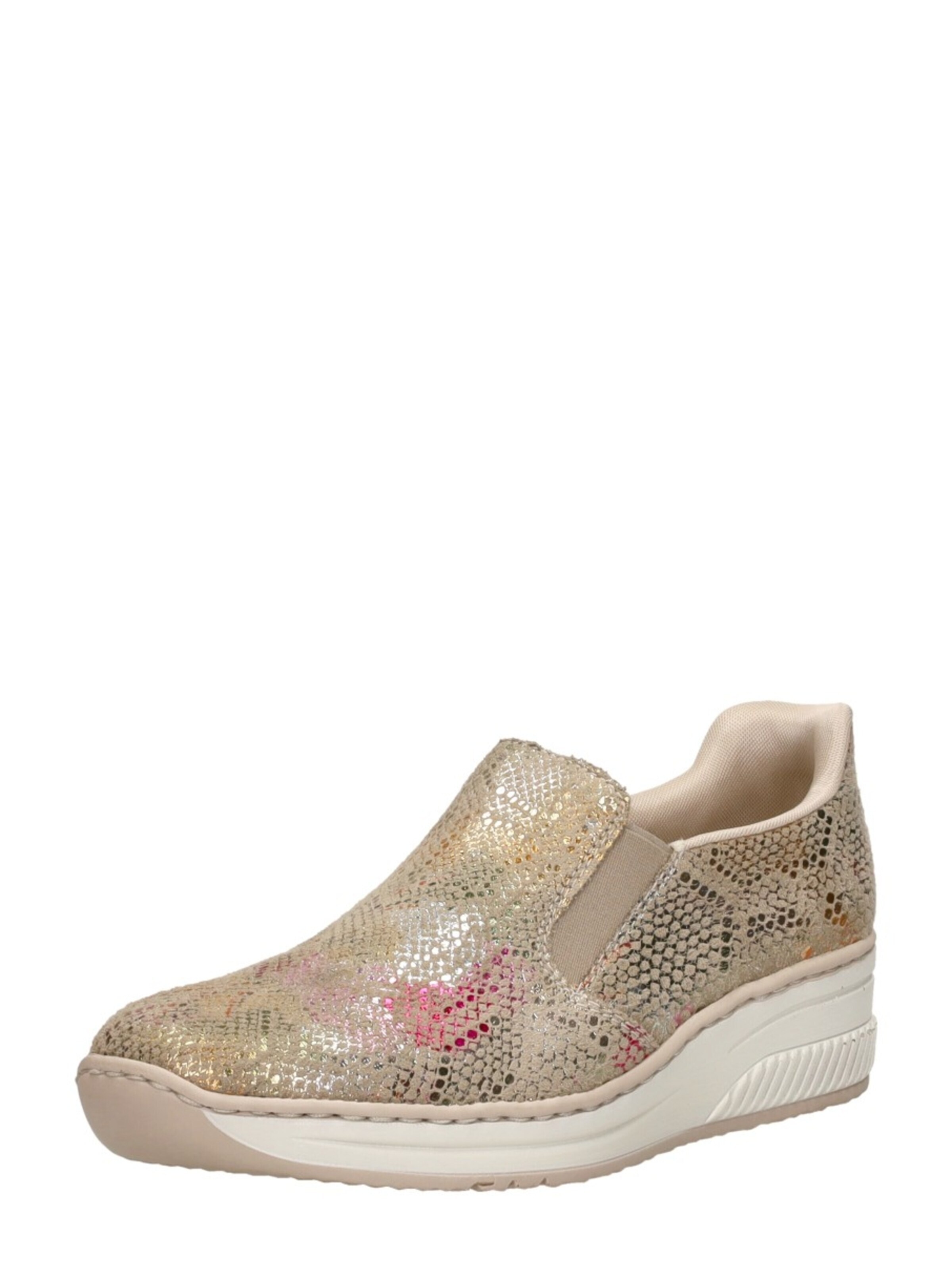 Rieker Slip-on 'Sportief' in Goud: voorkant