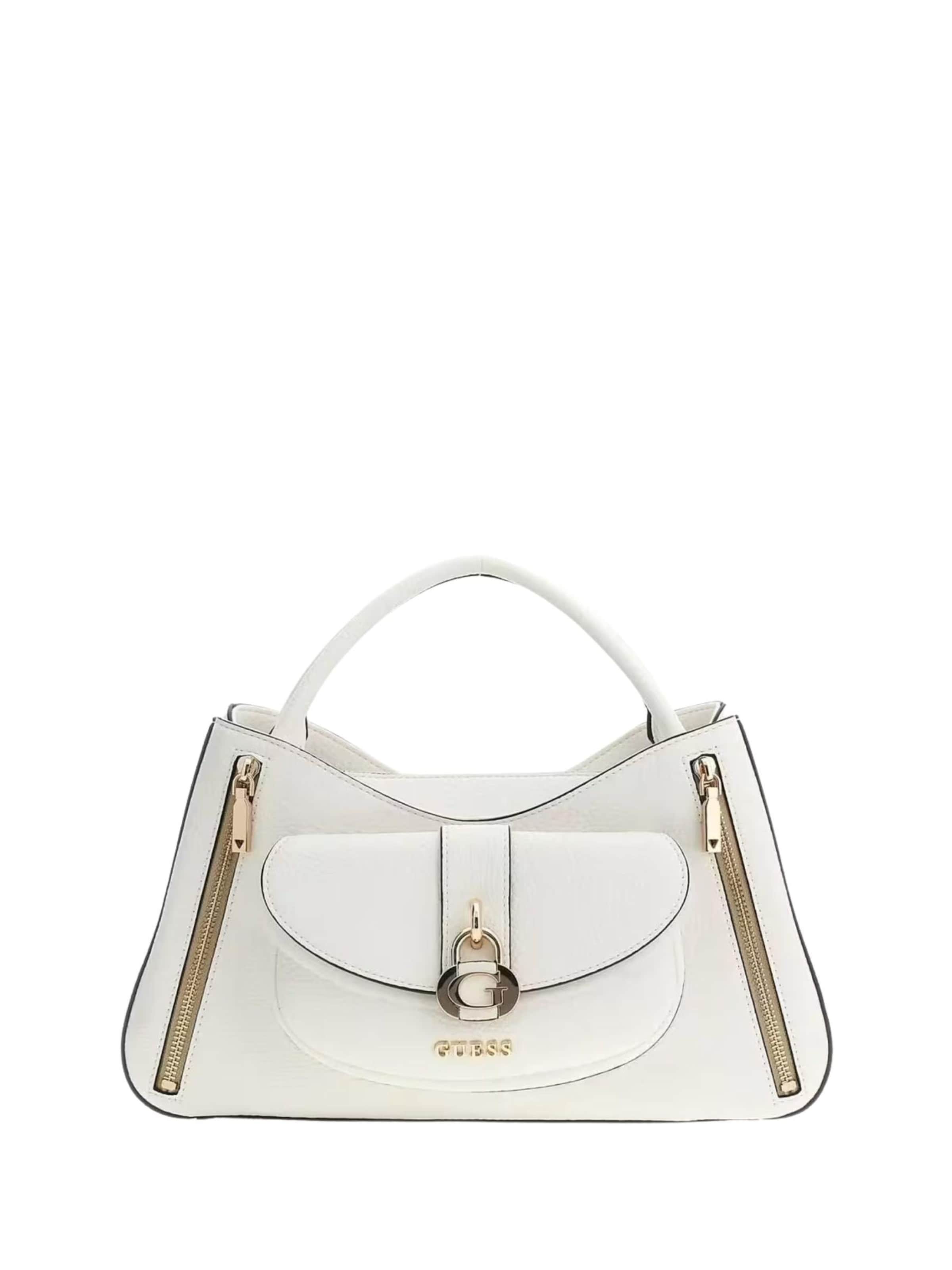 GUESS - Mala de ombro 'Guess Sac Bandoulière Cordelia Logo Luxury White' em branco: frente