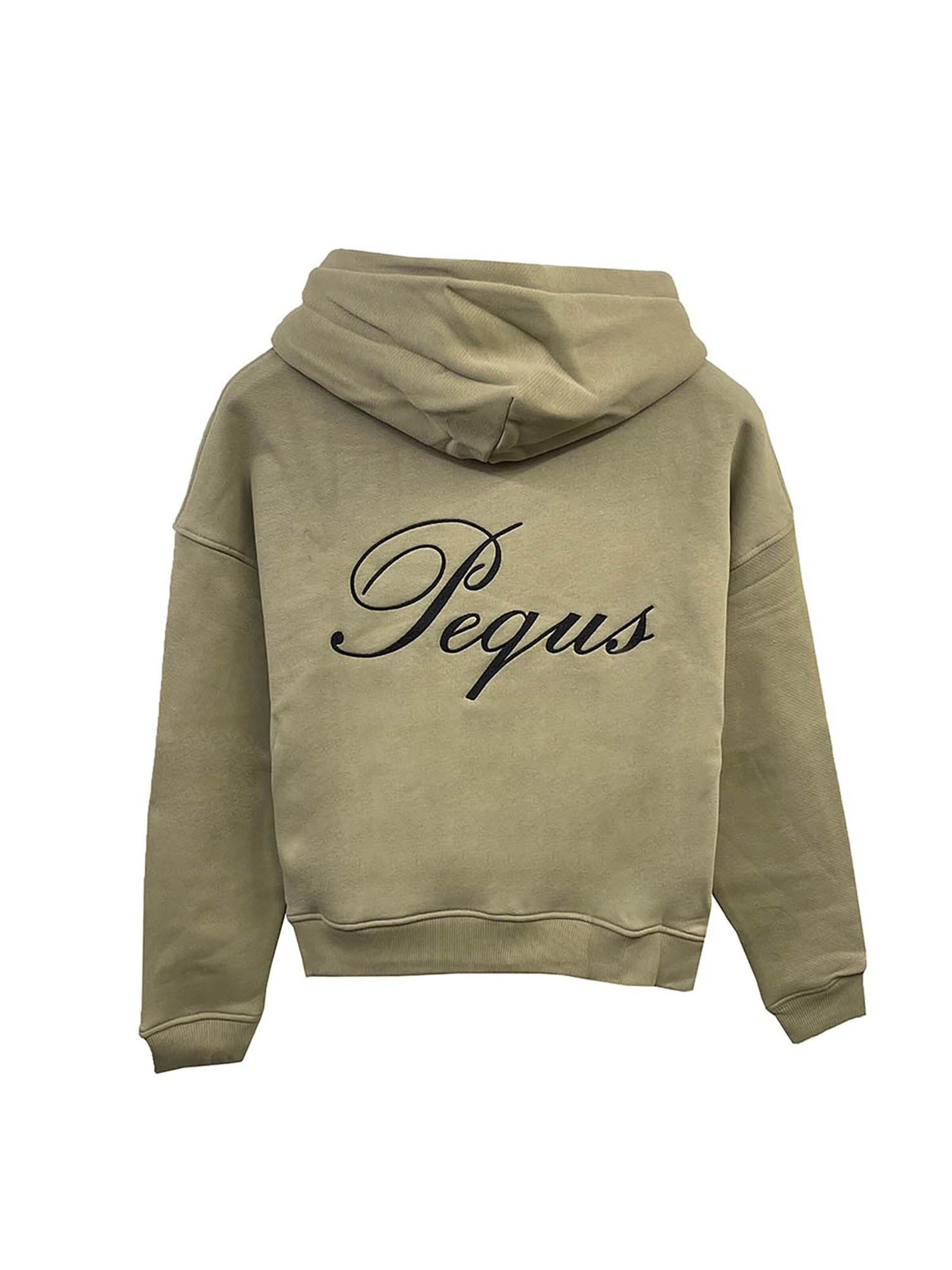Pequs Zip-Up Hoodie 'Handwritten' in Green
