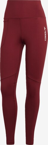 ADIDAS TERREX Skinny Outdoorbroek in Rood: voorkant