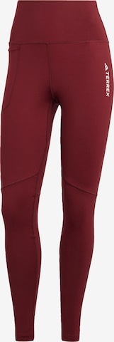 ADIDAS TERREX Skinny Outdoor Pants in Red: front