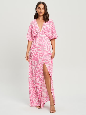 Robe 'CLAUDIA' Tussah en rose : devant