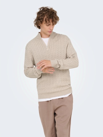Only & Sons Sveter 'ONSLoui' - Béžová: predná strana