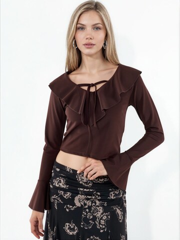 Bigdart Blouse in Brown: front