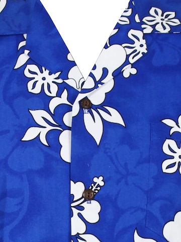 Pacific Legend Regular fit Button Up Shirt 'Hibiscus Royale' in Blue