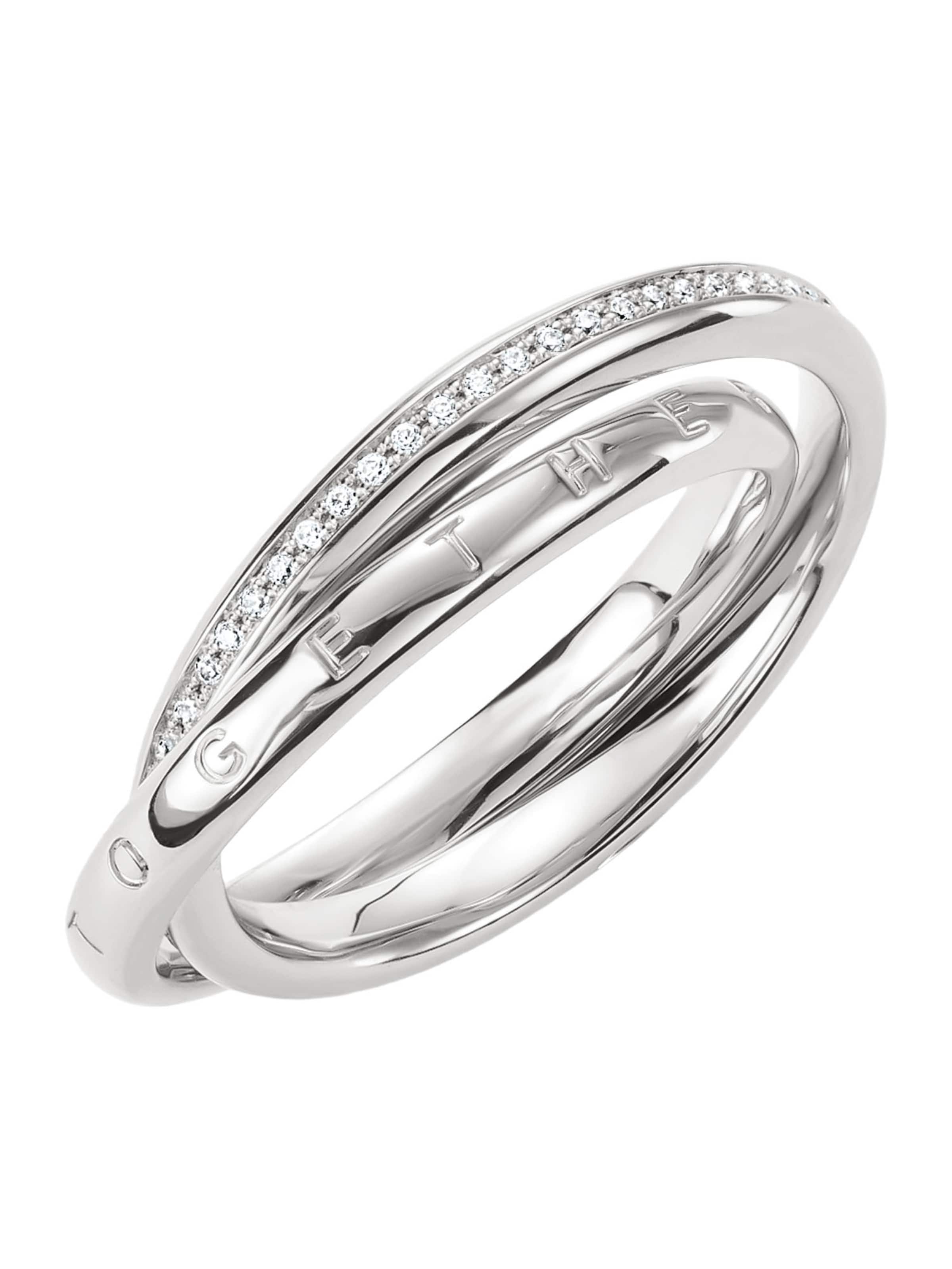 Thomas Sabo Doppelring Together mit weißem Zirkonia in Silber: Vorderseite