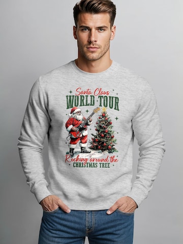 Neverless Sweatshirt 'Santa World Tour' in Grau