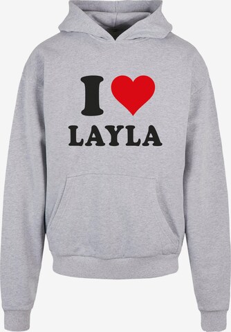 Merchcode Sweatshirt 'I Love Layla' in Grey: front