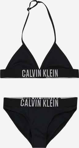 Calvin Klein Swimwear Triangle Bikini in Black: front