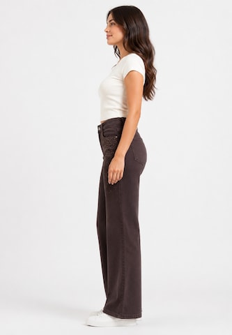 Wide Leg Jean Elara en marron