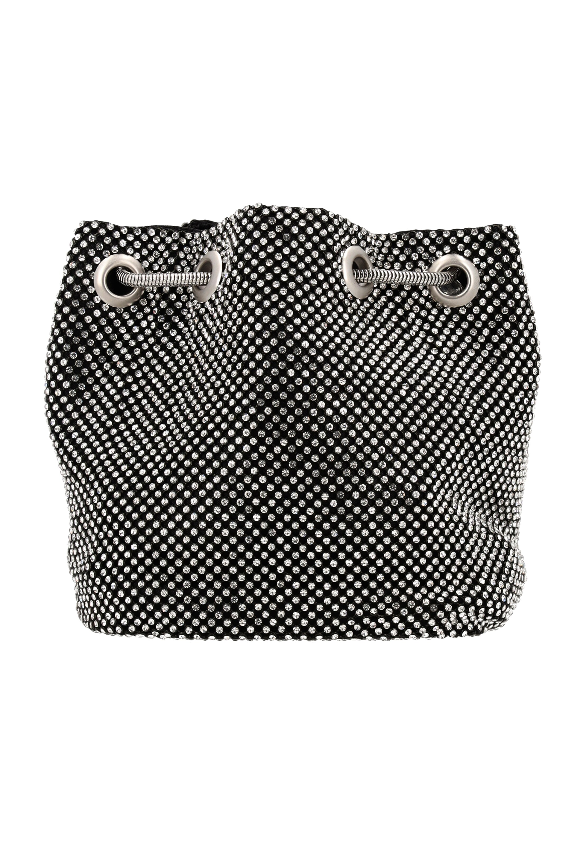 Geantă tip sac faina pe negru / argintiu, Vizualizare produs