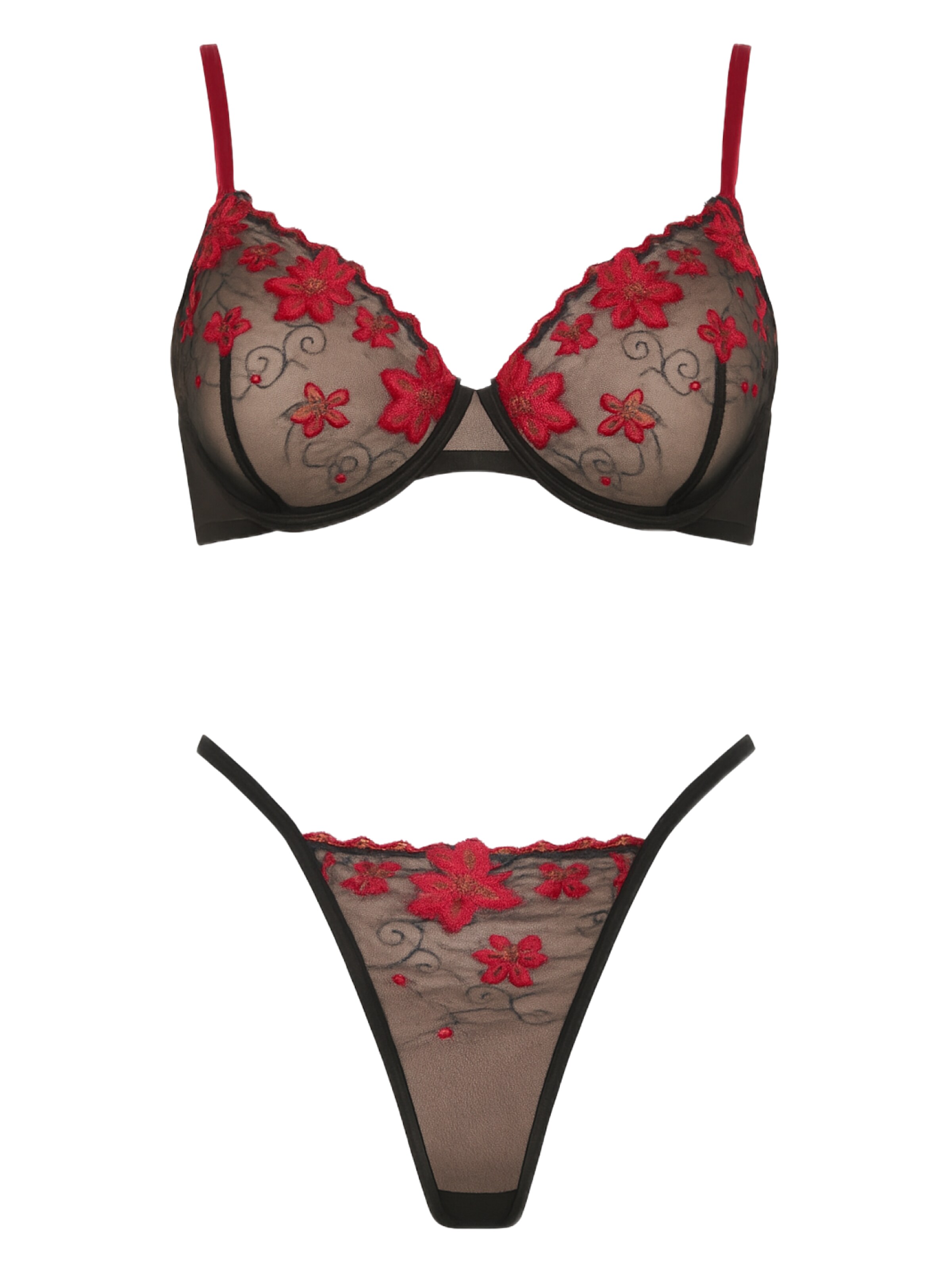 C&City BH-Set in Schwarz: Vorderseite