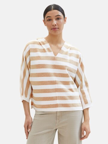 Pull-over TOM TAILOR en beige : devant