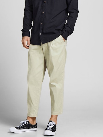 JACK & JONES Regular Bandplooibroek 'Bill Rico' in Beige: voorkant