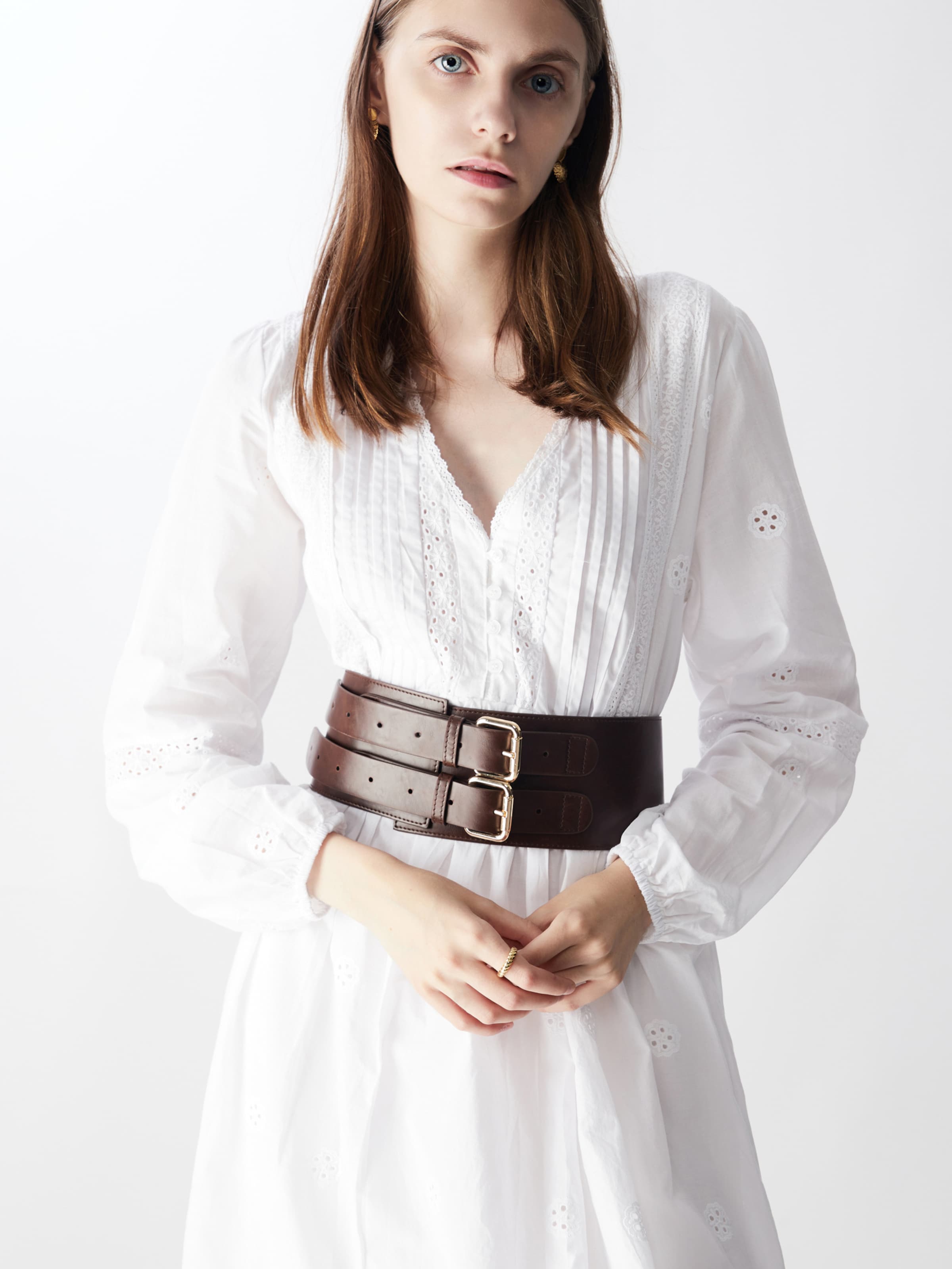 Cintura di Victoria Hyde in marrone: frontale