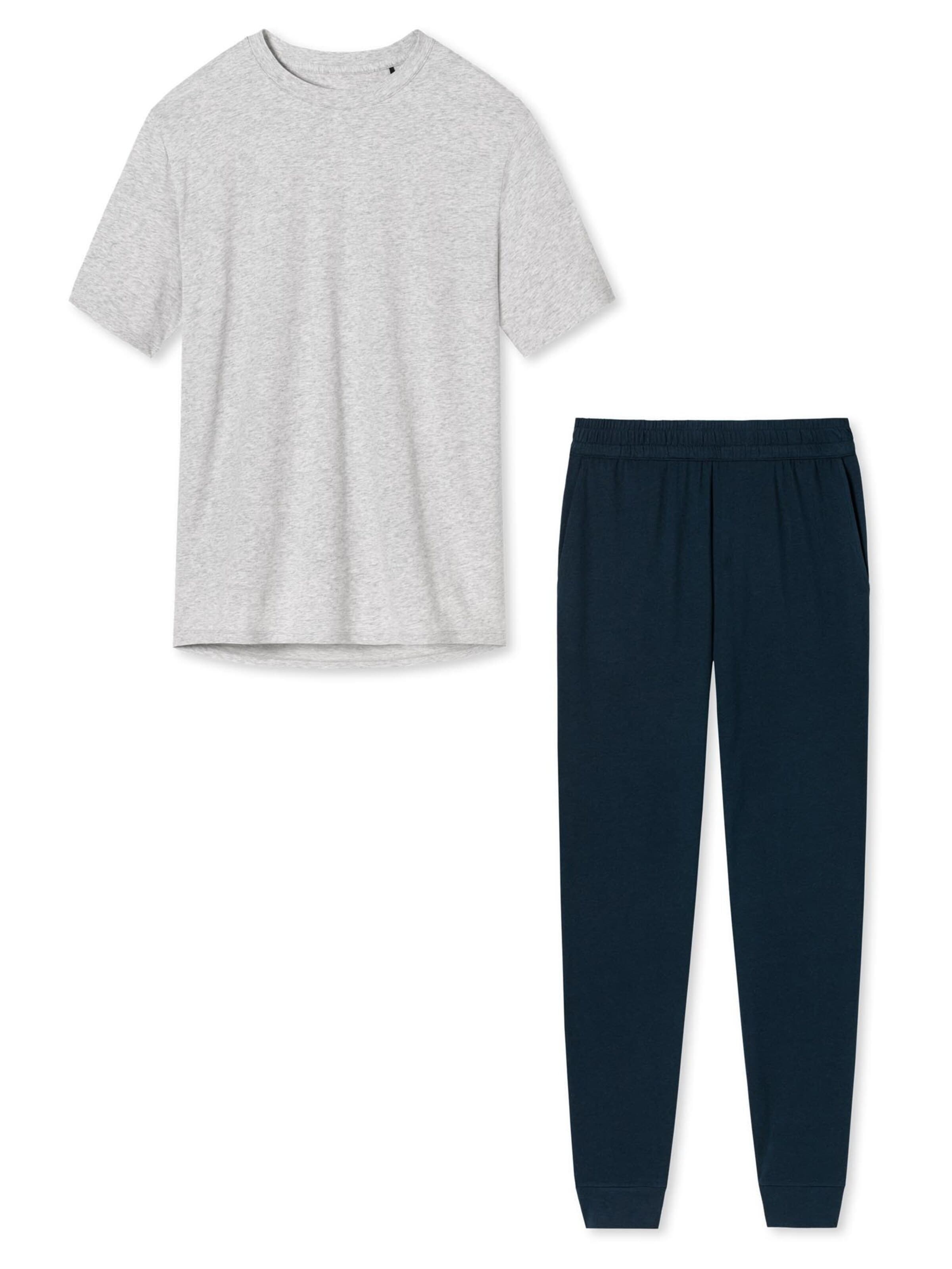 SCHIESSER Pajama 'Organic Cotton' in Blue: front