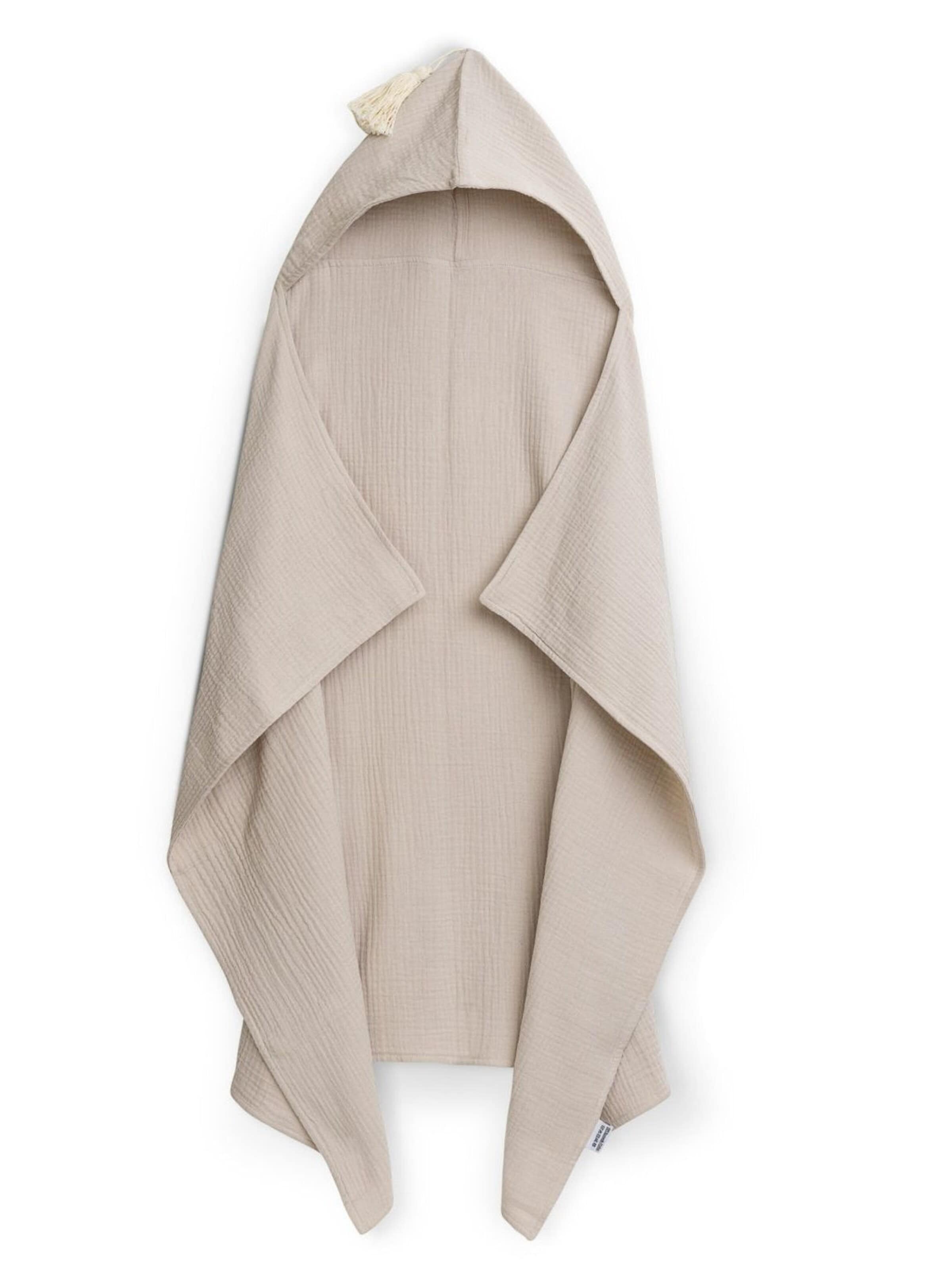 Räuberella Bademantel 'Musselin'‌‌‌‌ in Beige: Vorderseite