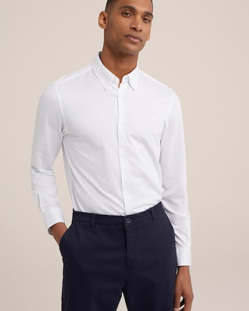 WE Fashion Slim fit Business Shirt in White: front