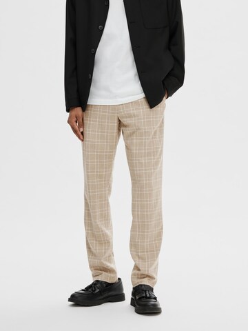 Coupe slim Pantalon SELECTED HOMME en beige : devant