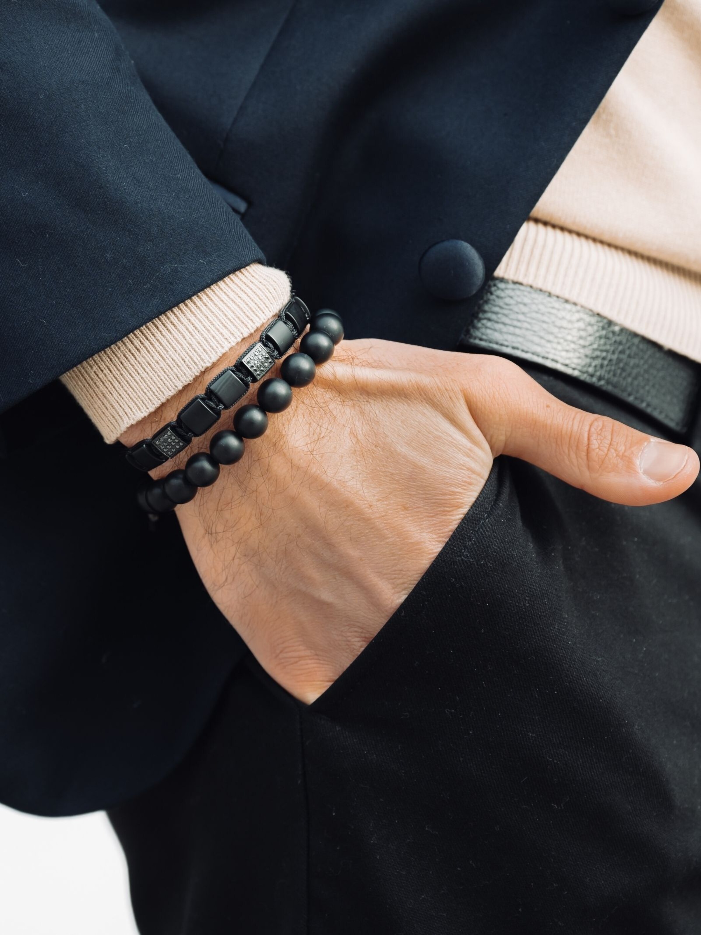 GT Collection Bracelet 'Flat-Bead' in Black