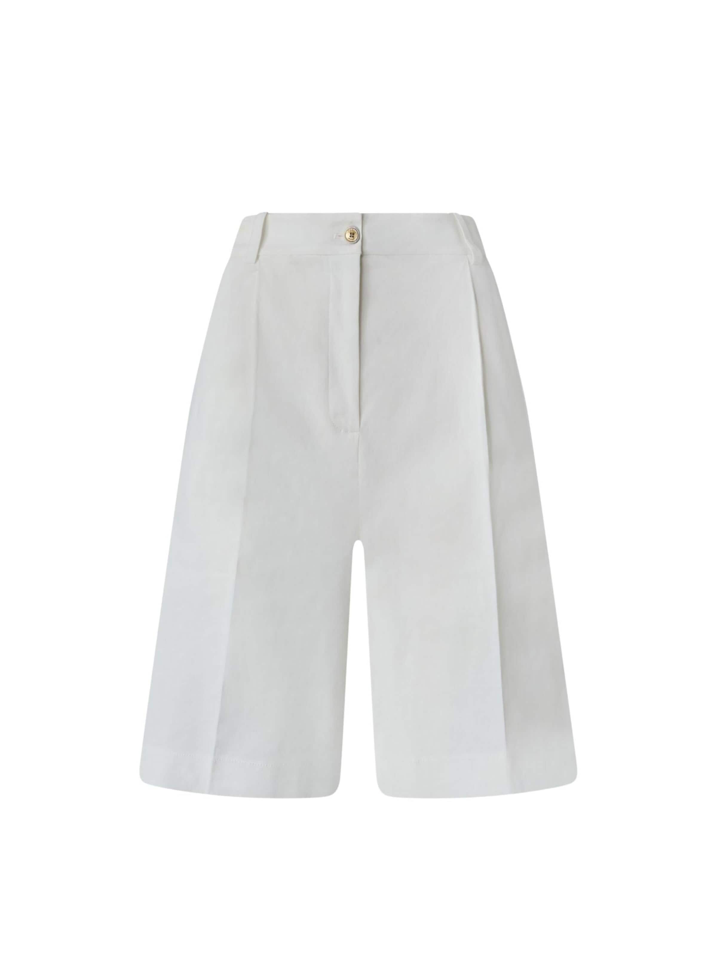 PINKO Broek 'PINKO BRYANA BERMUDA LINO STRETCH BERMUDA' in Wit: voorkant