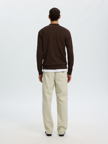 Pull-over 'SLHBerg' SELECTED en marron