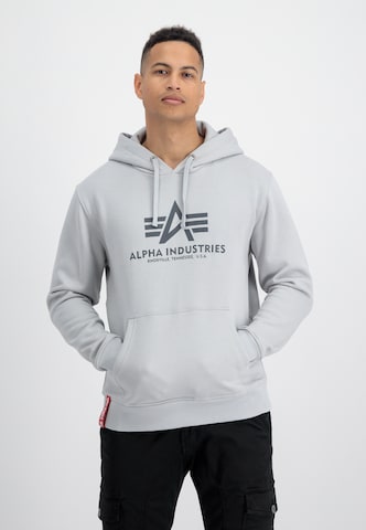 ALPHA INDUSTRIES Tréning póló - szürke: elől