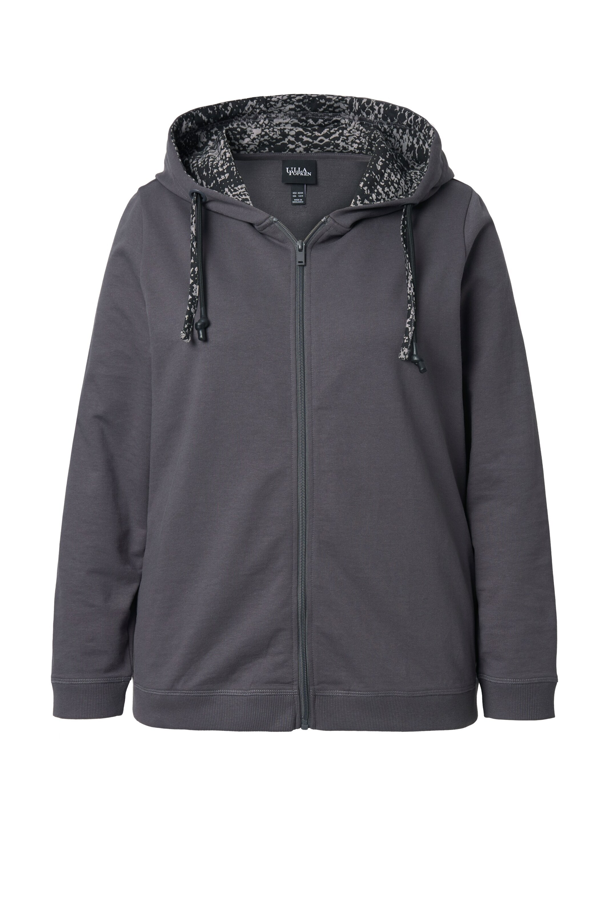 Ulla Popken Sweatjacke in Grau: Vorderseite