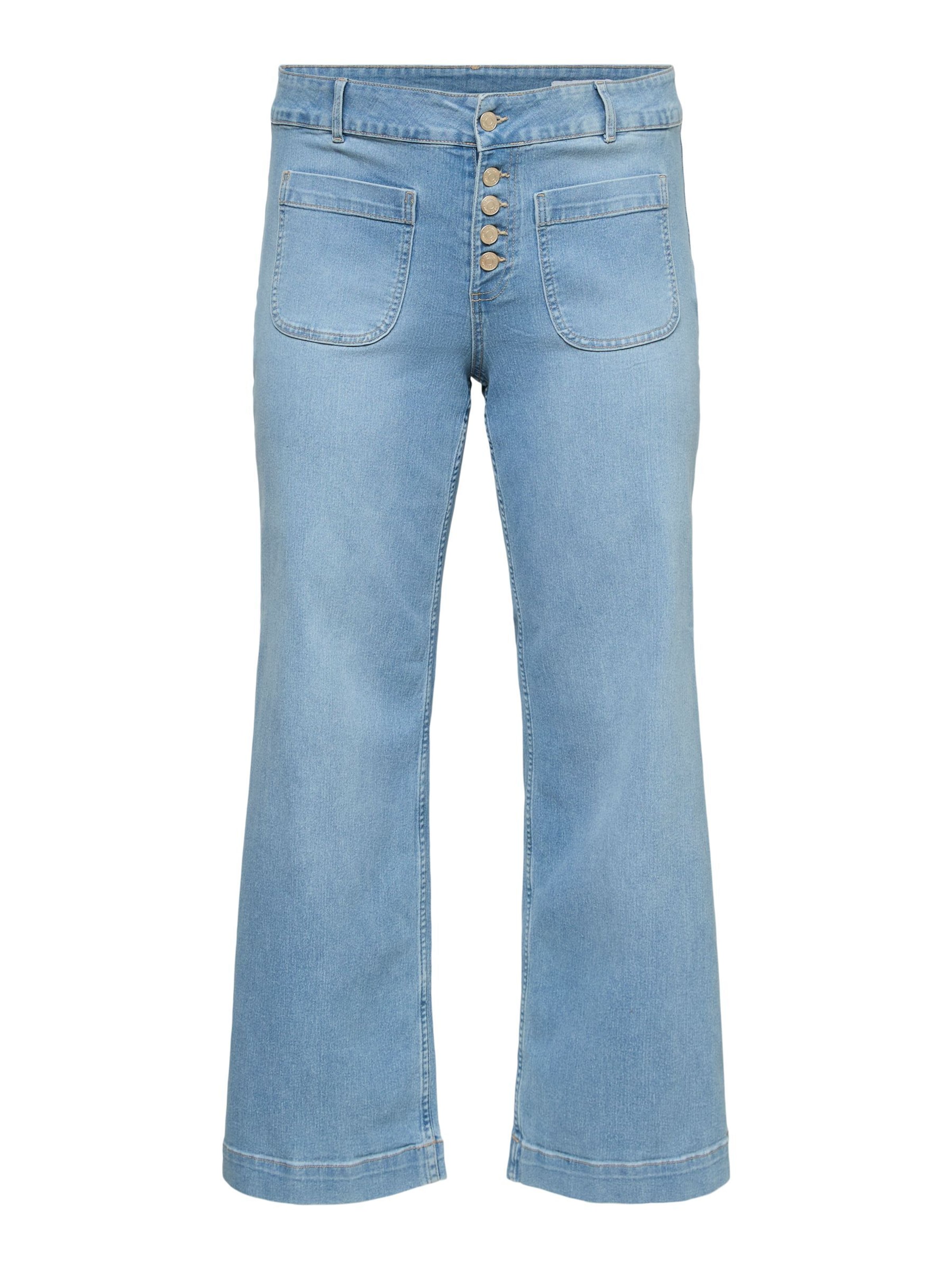 Vero Moda Curve Wide Leg Jeans in Blau: Vorderseite