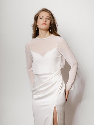 White Cherry Hamburg Blouse 'Bridal' in White