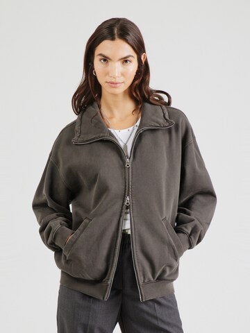 WEEKDAY Sweatjacke in Grau: Vorderseite