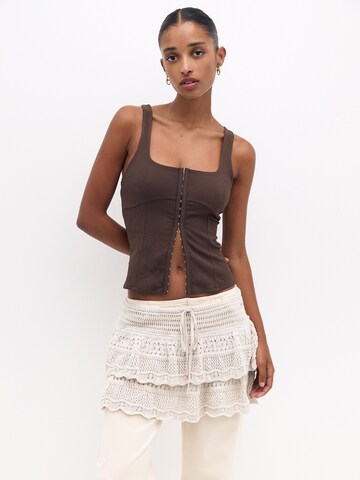 Pull&Bear Top in Bruin: voorkant