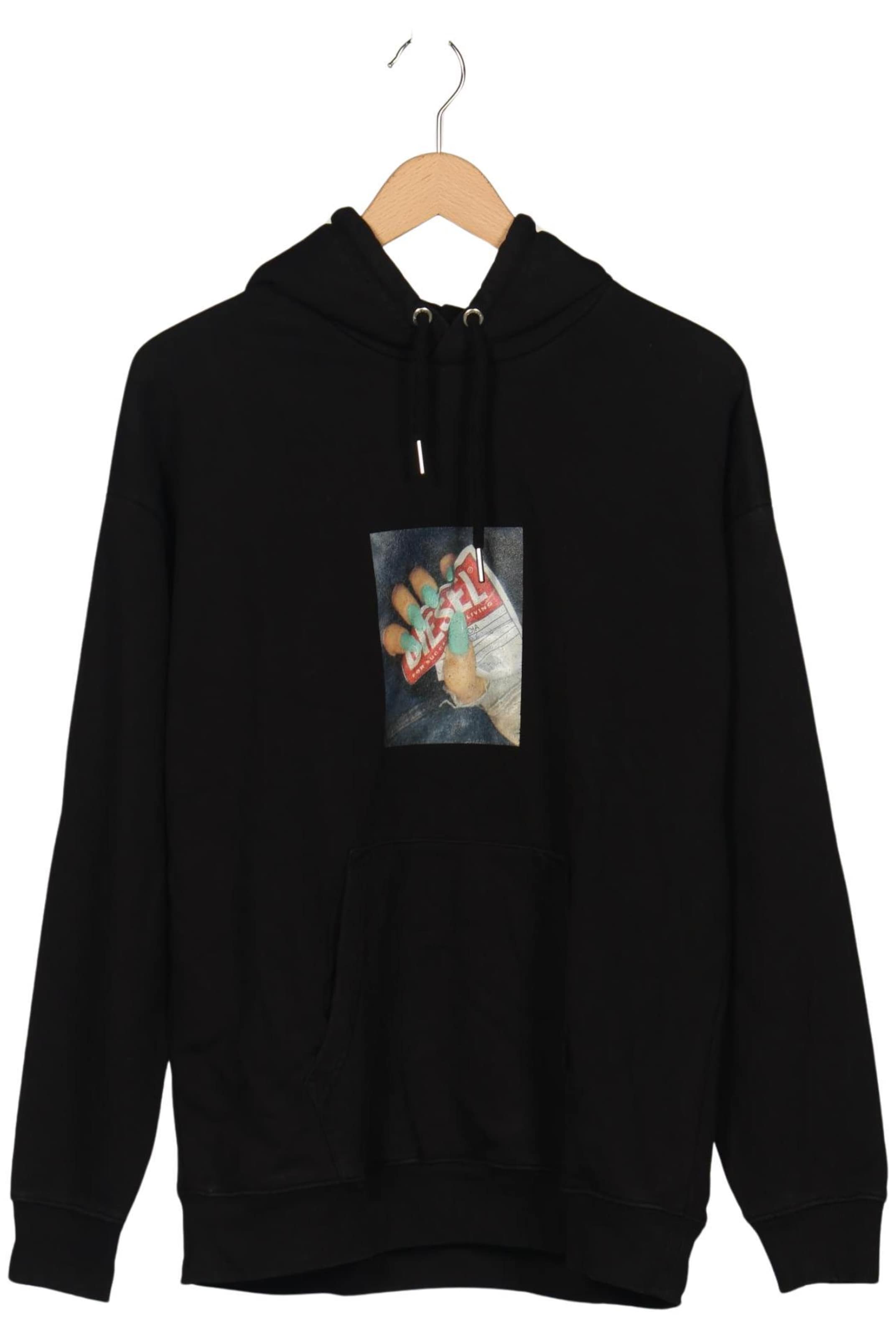 DIESEL Kapuzenpullover M in Schwarz: Vorderseite