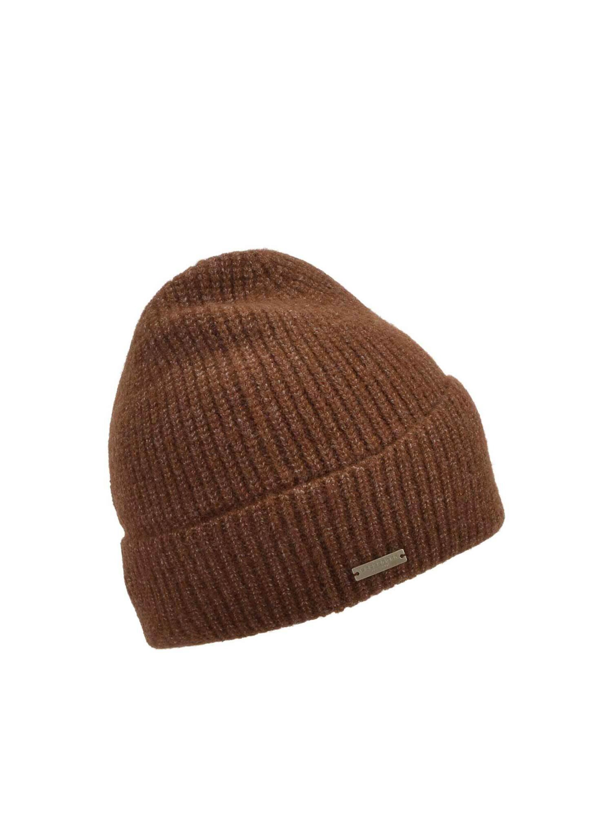 Seeberger Beanie 'Mütze' in Brown: front