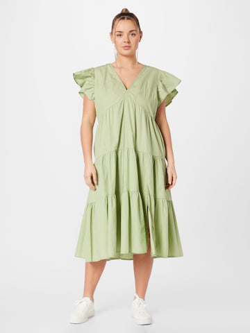 Vero Moda Curve Φόρεμα 'Jarlotte' σε πράσινο: μπροστά