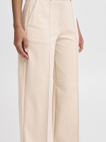 ICHI - Pierna ancha Pantalón de pinzas 'IHKate' en beige