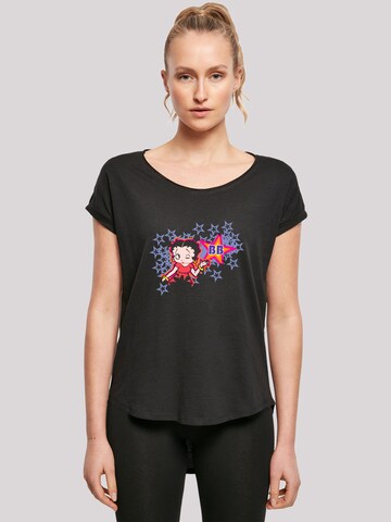 T-shirt 'Betty Boop Purple Stars And Dots' F4NT4STIC en noir : devant