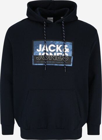 Sweat-shirt 'LOGAN' Jack & Jones Plus en bleu : devant