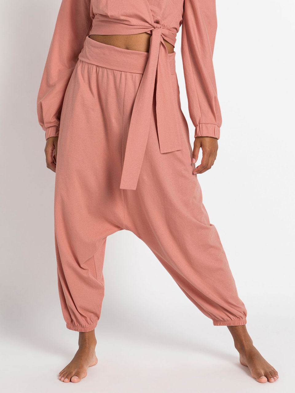 Zizzi Harembroek voor dames, grote maten, elastische zakken, maat 42-60, zwart, 46-48 Grote maten