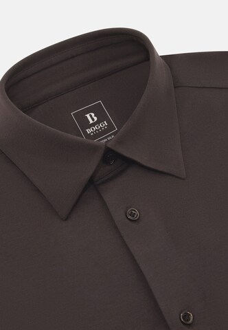 Boggi Milano Regular fit Overhemd in Bruin
