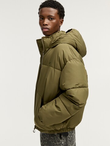 Pull&Bear Winter Jacket in Green