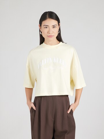 Calvin Klein Jeans Majica 'HERITAGE' | rumena barva: sprednja stran