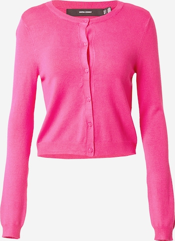 VERO MODA Knit Cardigan 'GLORY' in Pink: front
