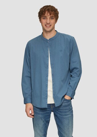 QS Regular fit Button Up Shirt in Blue: front