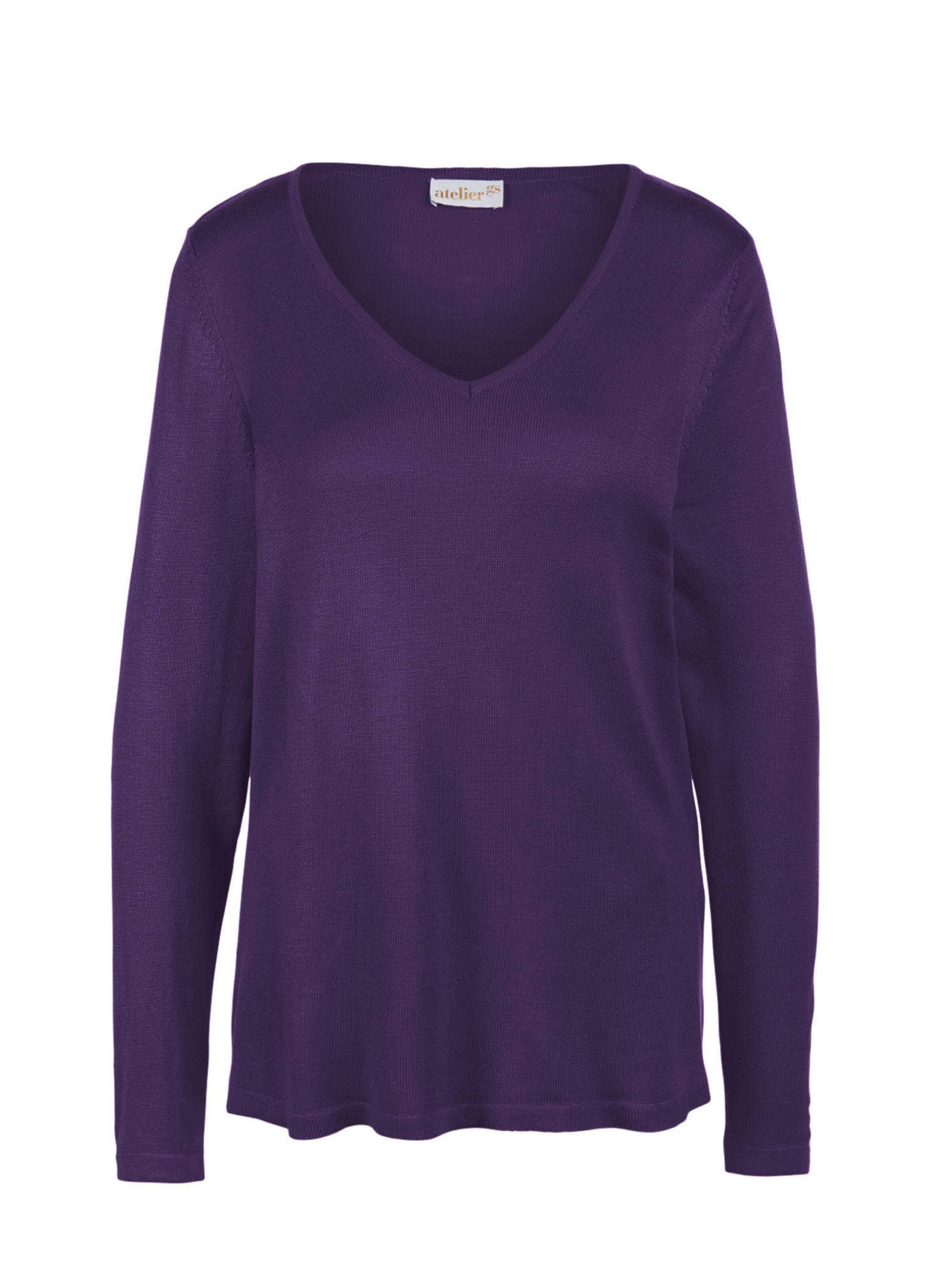 Goldner Pullover in Lila: Vorderseite